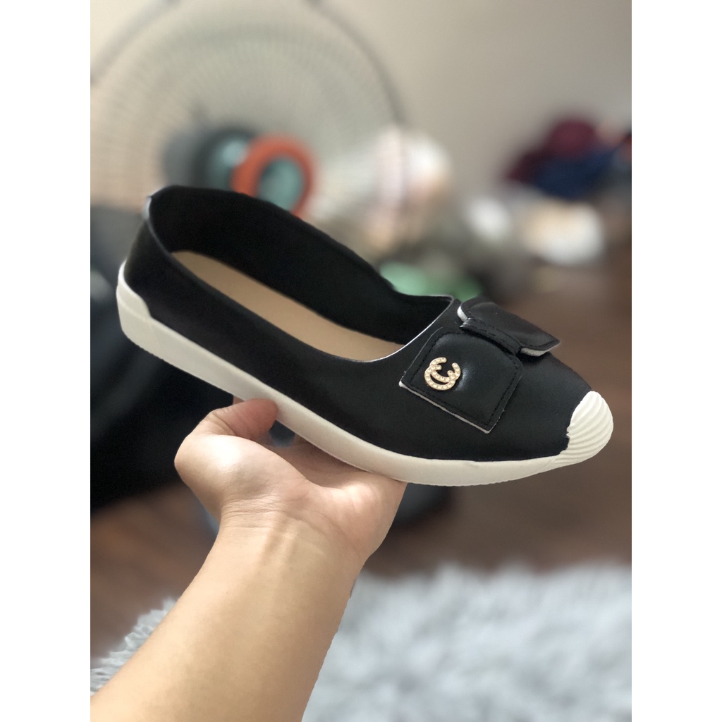 ] Giày lười nữ da mềm nơ chữ x êm chân | BigBuy360 - bigbuy360.vn