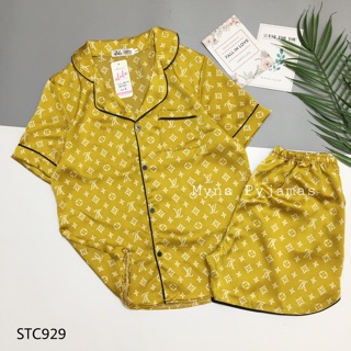 Myna Pyjamas - Bộ lụa satin Cộc Đùi hình