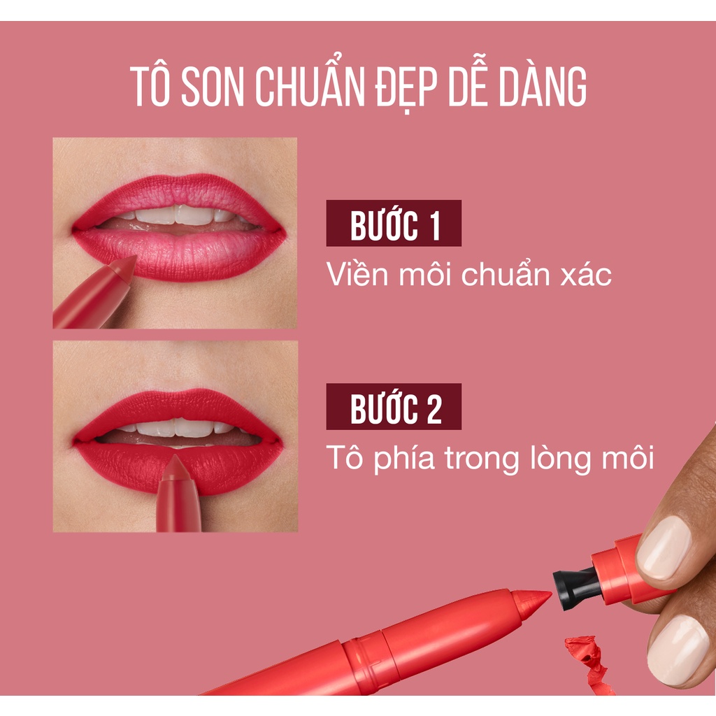 Son Bút Chì Mịn Lì 8h Lâu Trôi Maybelline New York Super Stay Ink Crayon Lipstick 1.2g 115