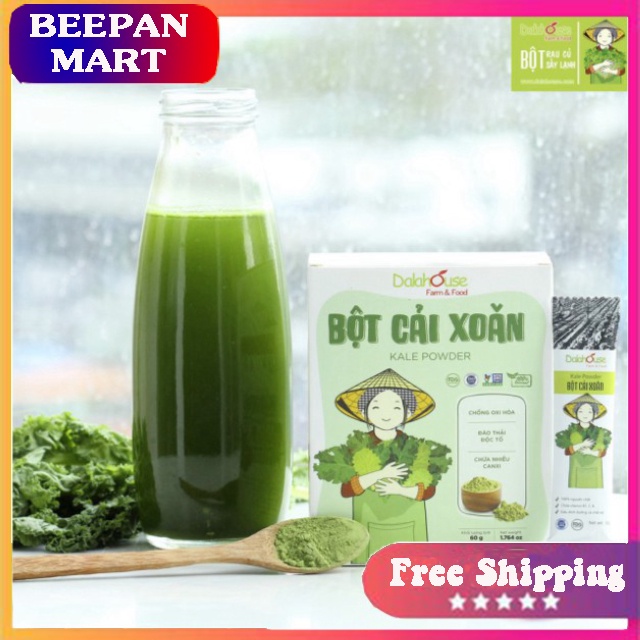 Bột Cải Xoăn Hữu Cơ Nguyên Chất 100% Hộp 60Gr - Dalahouse - Công Nghệ Sấy Nhật Bản