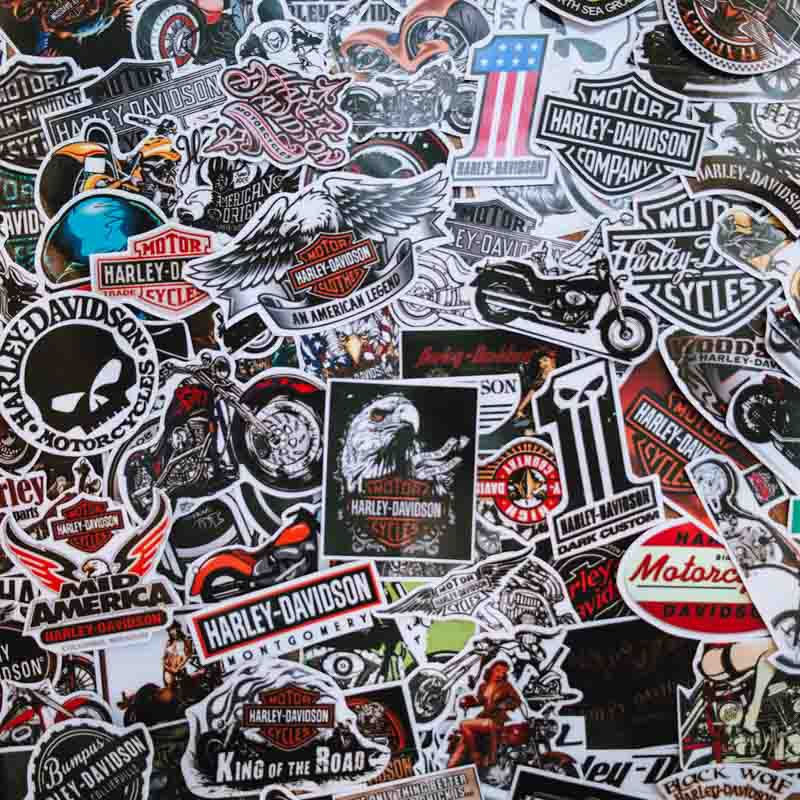 Set 100 Sticker hình dán - Harley Davidson