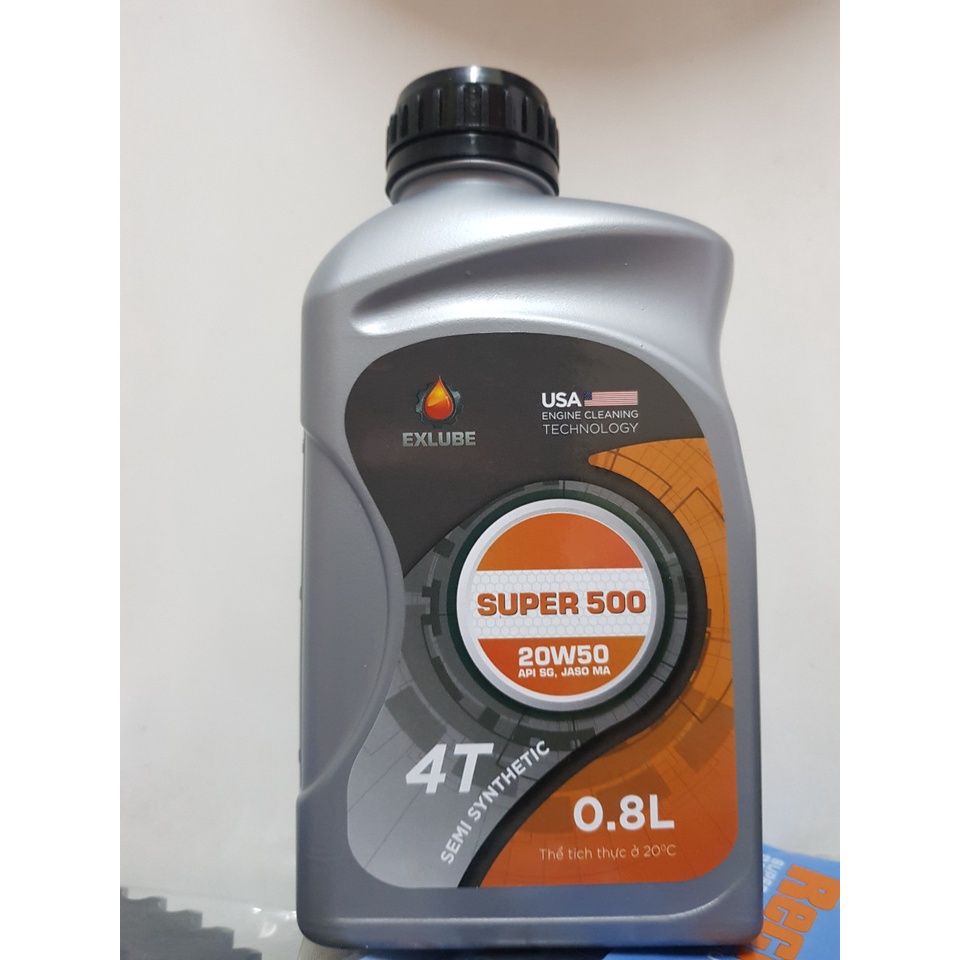 [NGẬP TRÀN ƯU ĐÃI]Nhớt Super 500 20W50, nhớt Super 500-total 20w50 nhớt cao cấp cho xe máy cũ chai 0.8/1L lít