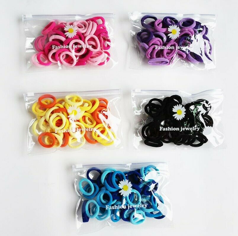 Girls Colorful Small Elastic Hair Bands Children Ponytail Holder Rubber Bands