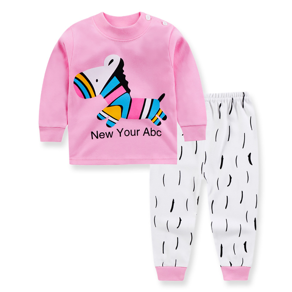 Kids Pyjamas Sets Boys Girls Long Sleeve Cartoon Cotton Sleepwear