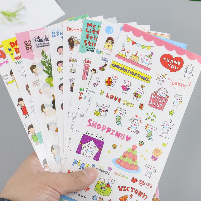 Bộ 6 sticker họa tiết hoạt hình dễ thương (ST16)