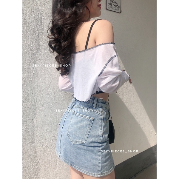 [ẢNH THẬT 100%-CÓ SẴN] Chân váy jean có quần trong