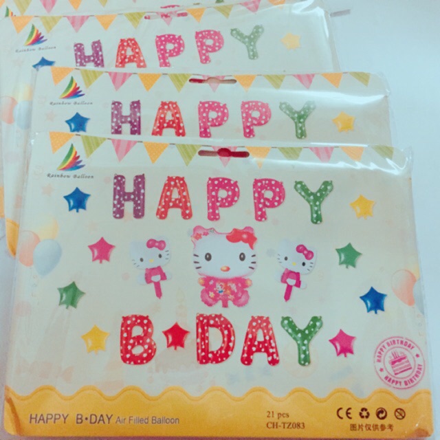 Set sinh nhật bóng nhôm HAPPY B.DAY nhiều chi tiết