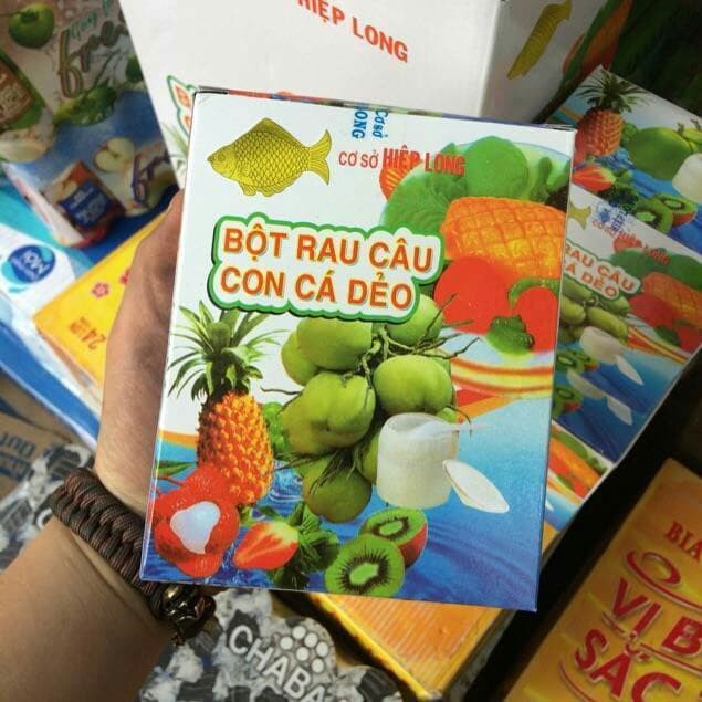 Hộp 12 Gói Bột Rau Câu Con Cá Dẻo Hiệp Long 12g/ Gói