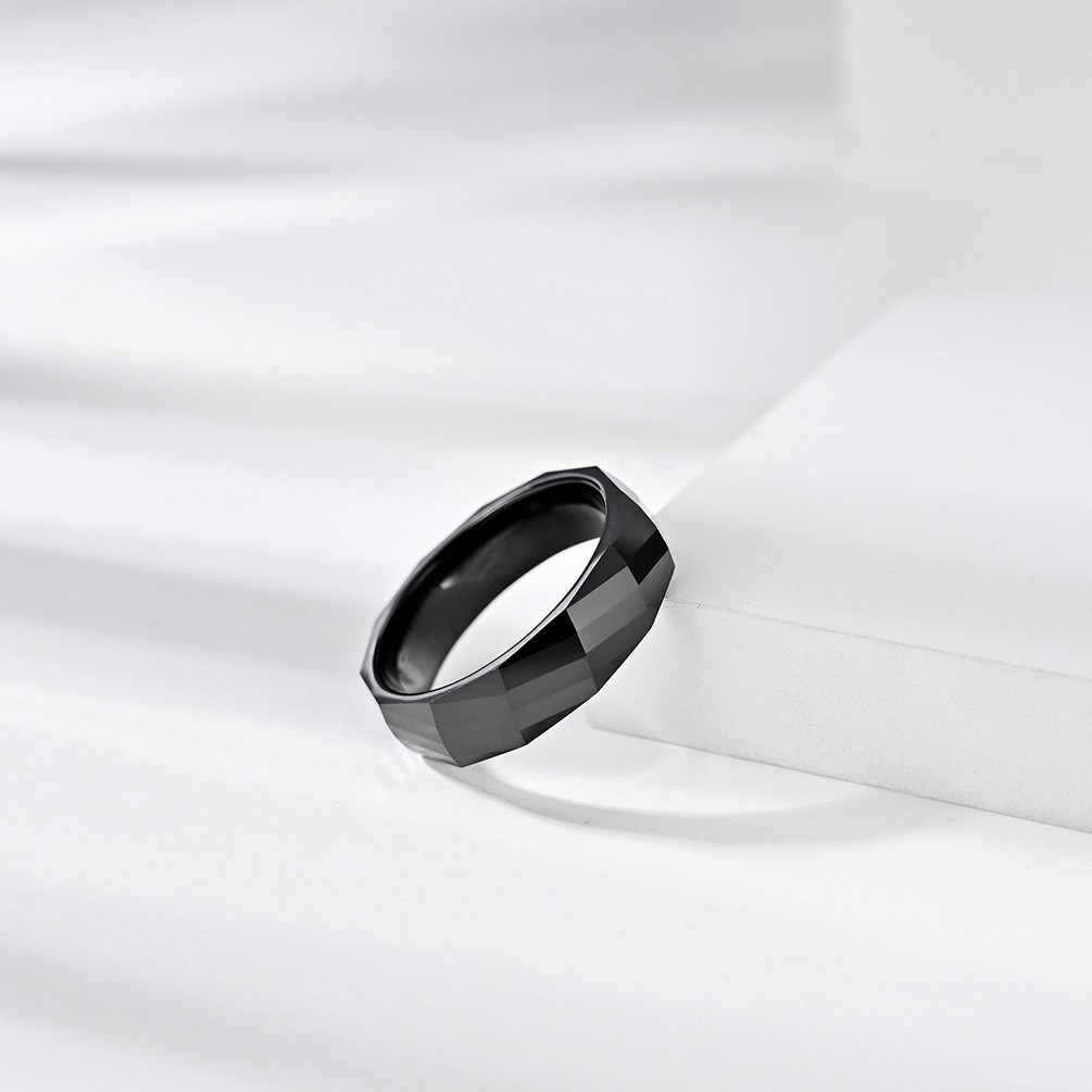 Nhẫn gốm đen phong cách thời trang đơn giản cho nam và nữ