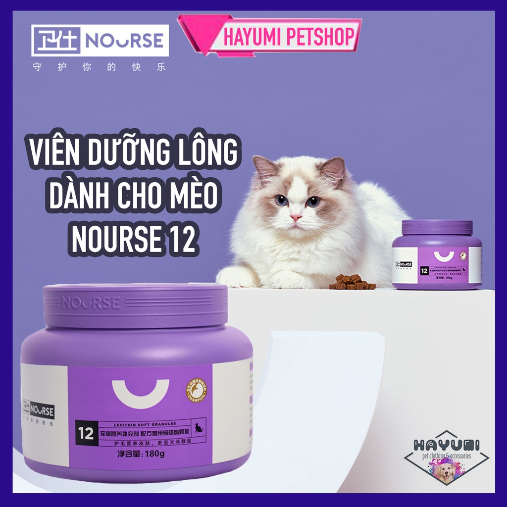 [1 VIÊN] NOURSE 12 - VIÊN DƯỠNG LÔNG DÀNH CHO MÈO - HAYUMI PETSHOP