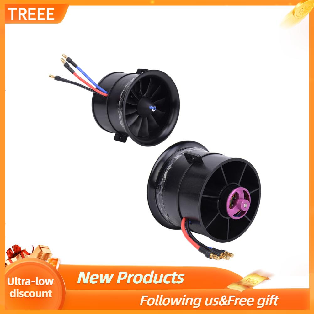 Aircraft Fan Propeller 12 Blades Heat Dissipation 70mm RC with Starting Motor for Model Accessories