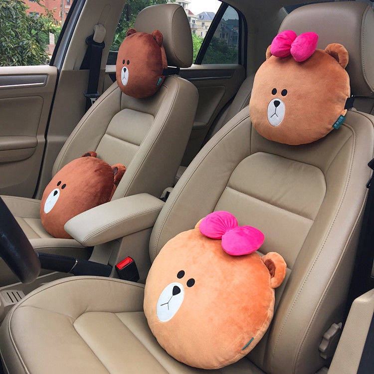 Gối tựa đầu/ tựa lưng hình hoạt hình dùng trên xe hơi tiện lợi