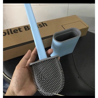 Cây cọ bồn cầu tolet thông minh chổi cọ nhà vệ sinh, bộ cọ toilet bồn cầu bằng silicon có giá đựng dán tường