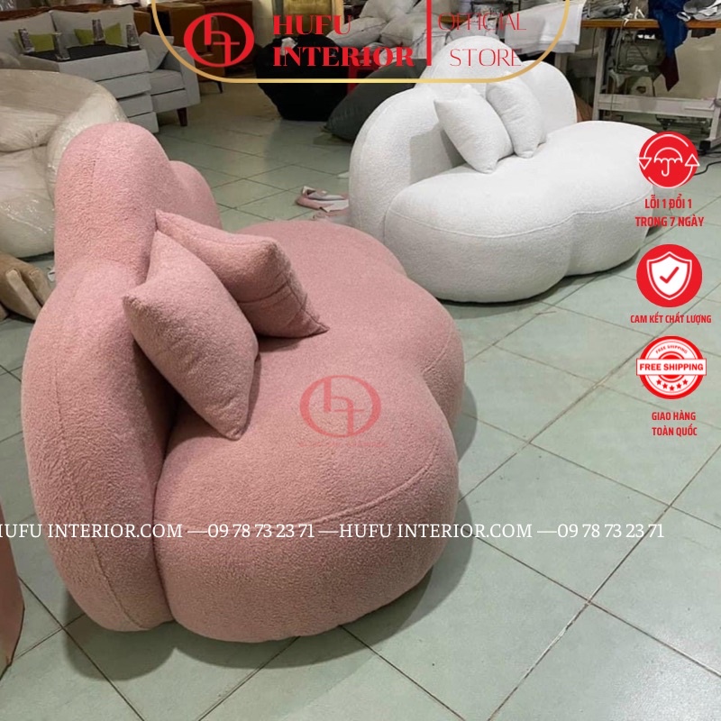 (FREESHIP) SOFA MÂY, SOFA ĐÁM MÂY XINH TÙY CHỌN MÀU - SOFA BĂNG 1M2, 1M7 | HUFU INTERIOR | BigBuy360 - bigbuy360.vn