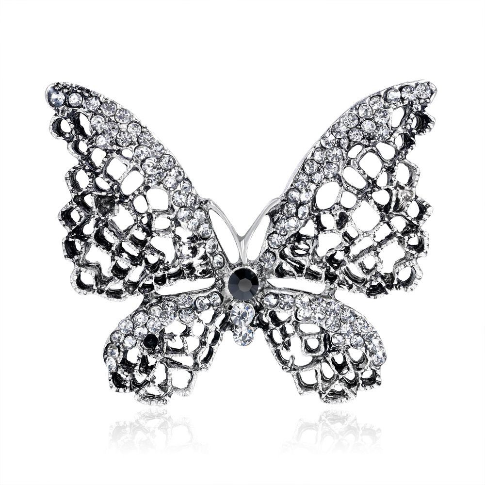 Ghim cài áo hình bươm bướm đính đá