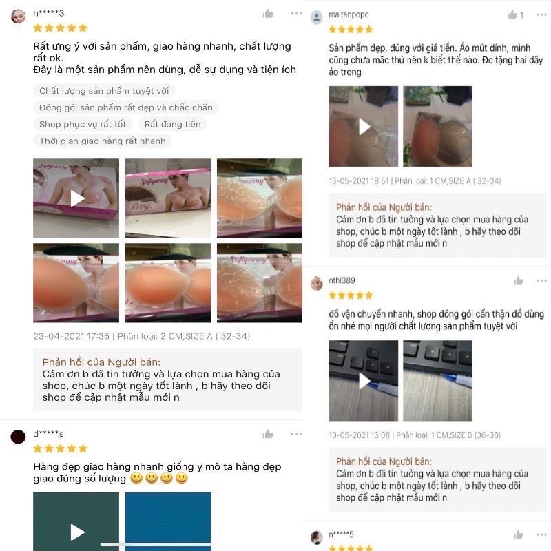 Áo Dán Ngực Cài Trước Silicon Giống Màu Da Dày Và Mỏng