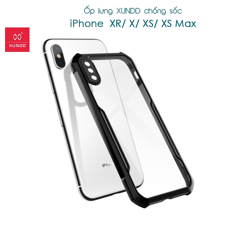 Ốp lưng XUNDD iPhone XR/ X/ XS/ XS Max (BEETLE SERIES) - Chống shock, Mặt lưng trong - Đen