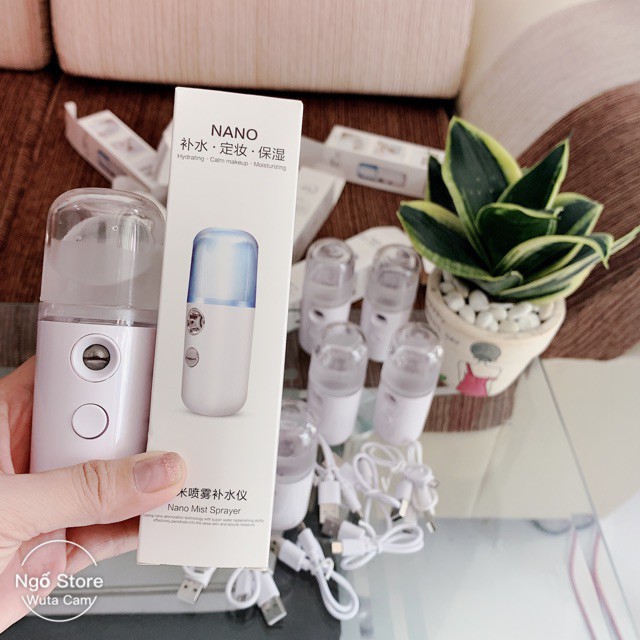 [Hàng Loại 1] Máy xông mặt xịt khoáng Nano tích điện, máy xông mặt nano phun sương  tích điện mini 30ml