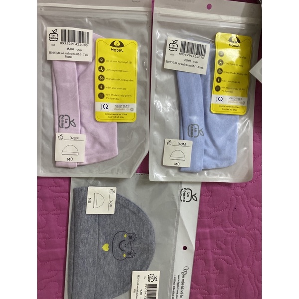 Mũ sơ sinh chất petit siêu mềm mịn