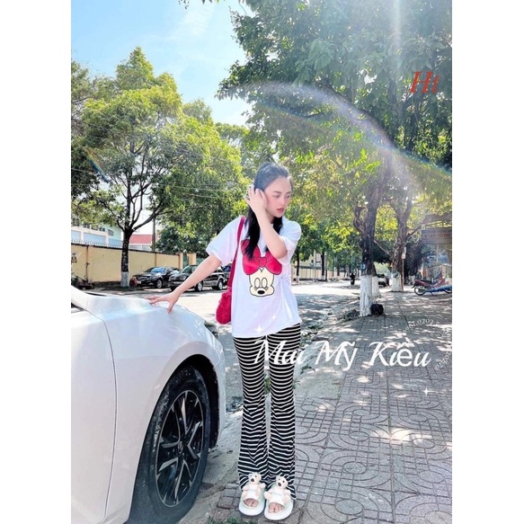 Sét áo chuột nơ quần kẻ H2S868