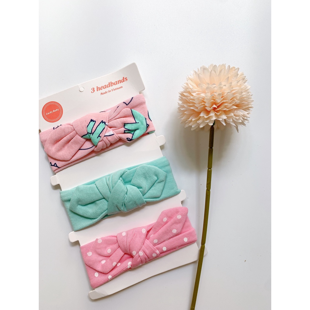 Set 3 Băng Đô Turban Cho Bé Nơ Thắt dễ thương, xinh xinh và rất đáng yêu