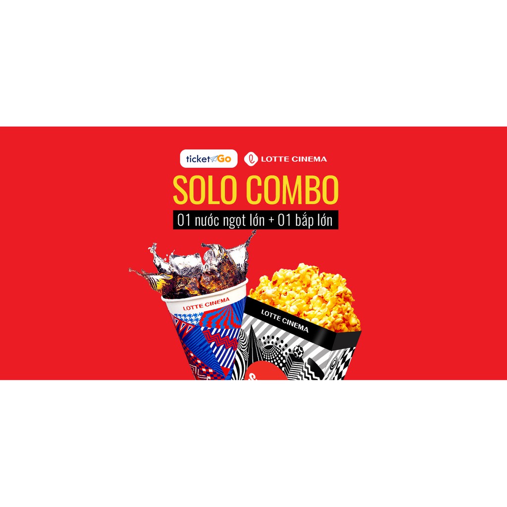 Toàn quốc - [E-voucher] Vé Bỏng Nước Lotte Cinema - Solo Combo