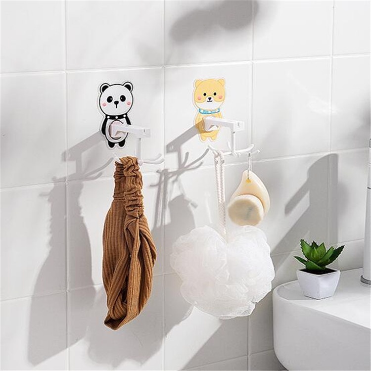 Móc Treo Đồ Dán Tường Xoay 360 Độ Không Cần Đinh Ốc Thiết Kế Hoạt Hình Dễ Thương