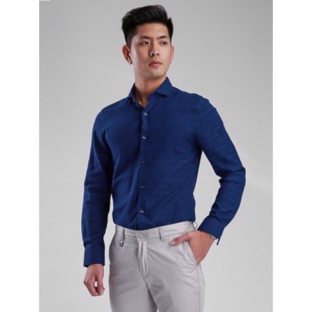 Áo Sơ  Mi Nam Aristino ALS21707 Từ Sợi Sồi Thiên Nhiên Regular 38/39/41/43