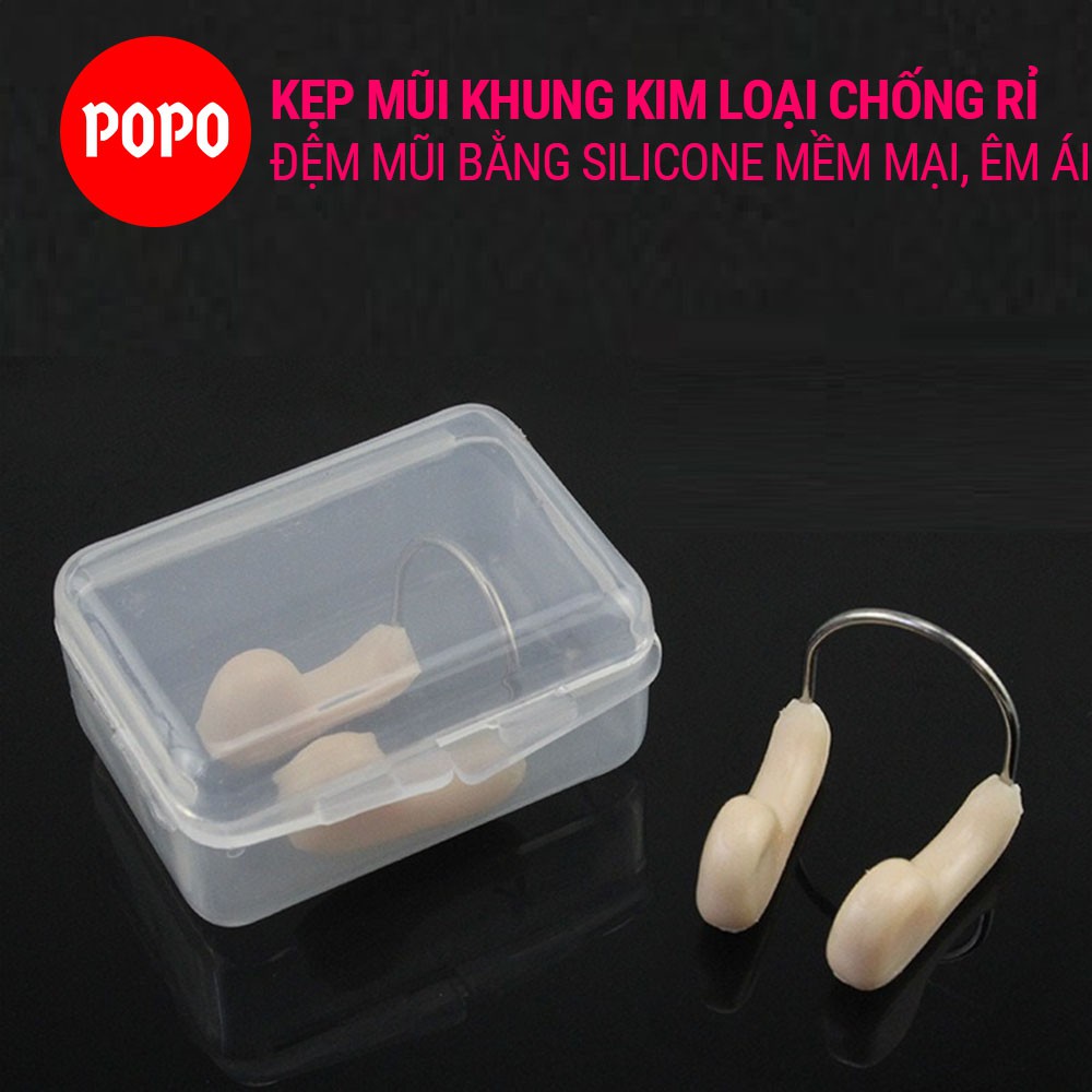 Kẹp mũi bơi người lớn cao cấp chống nước POPO dễ dàng điều chỉnh, có đệm mũi silicone mêm ái, an toàn cho da [NC2]