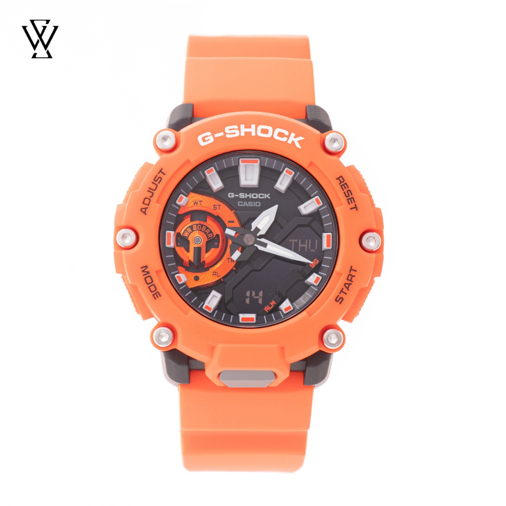 Đồng Hồ Quartz Nam Casio G-Shock WATCHSTORE GA-2200M-4ADR Thiết Kế Mặt Kính Khoáng Tròn 47mm, Vỏ Và Dây Nhựa Bền Bỉ