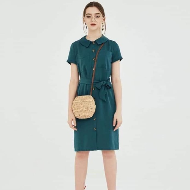 Váy Adore Dress xanh cổ vịt size M (Đã passed)