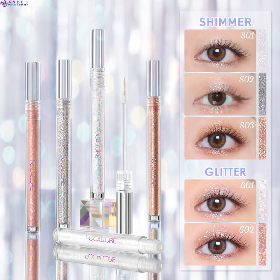 Bút kẻ mắt dạng lỏng FOCALLURE màu nhũ lấp lánh lâu trôi chống thấm nước | BigBuy360 - bigbuy360.vn