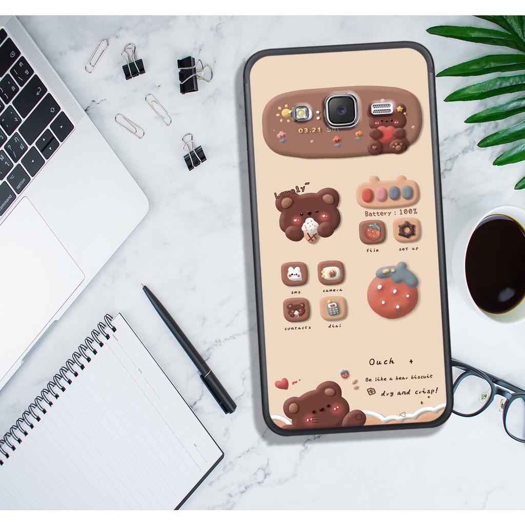 ỐP LƯNG SAMSUNG J1 2016 - J2 Prime - J5 2015 - J7 2015 , IN HÌNH GẤU NÂU CHOCOLATE ĐÁNG YÊU.
