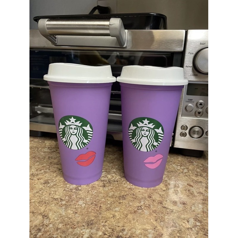 Ly Starbucks Valentine đổi màu môi khi sử dụng nước nóng - Reusable hot cup