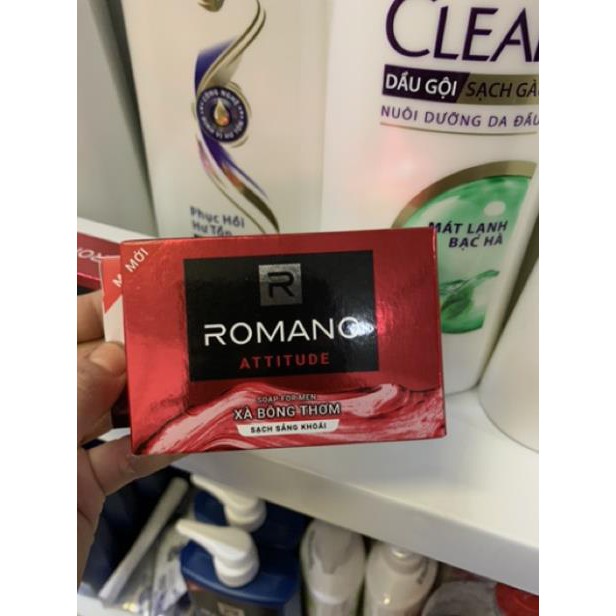 Xà bông cục Romano Attitude mầu đỏ hộp 90g có hàng tặng kèm như hình