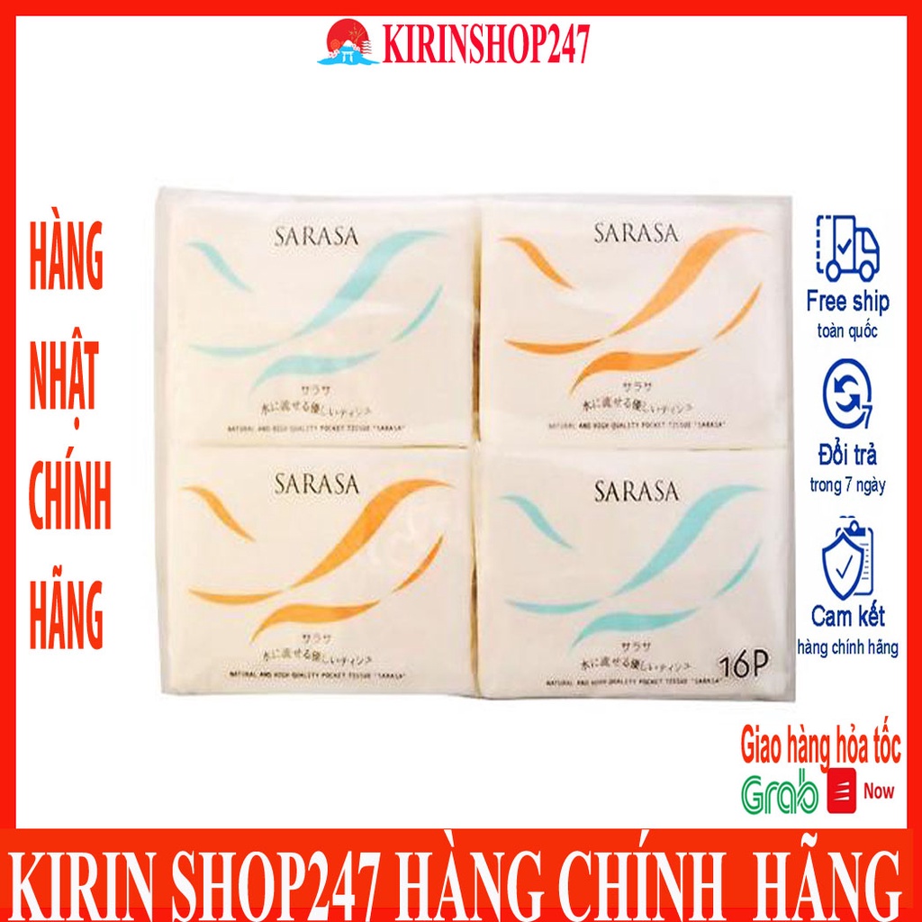 Set 16 gói 160 tờ khăn giấy bỏ túi cao cấp Sarasa Hàng Nội Địa Nhật