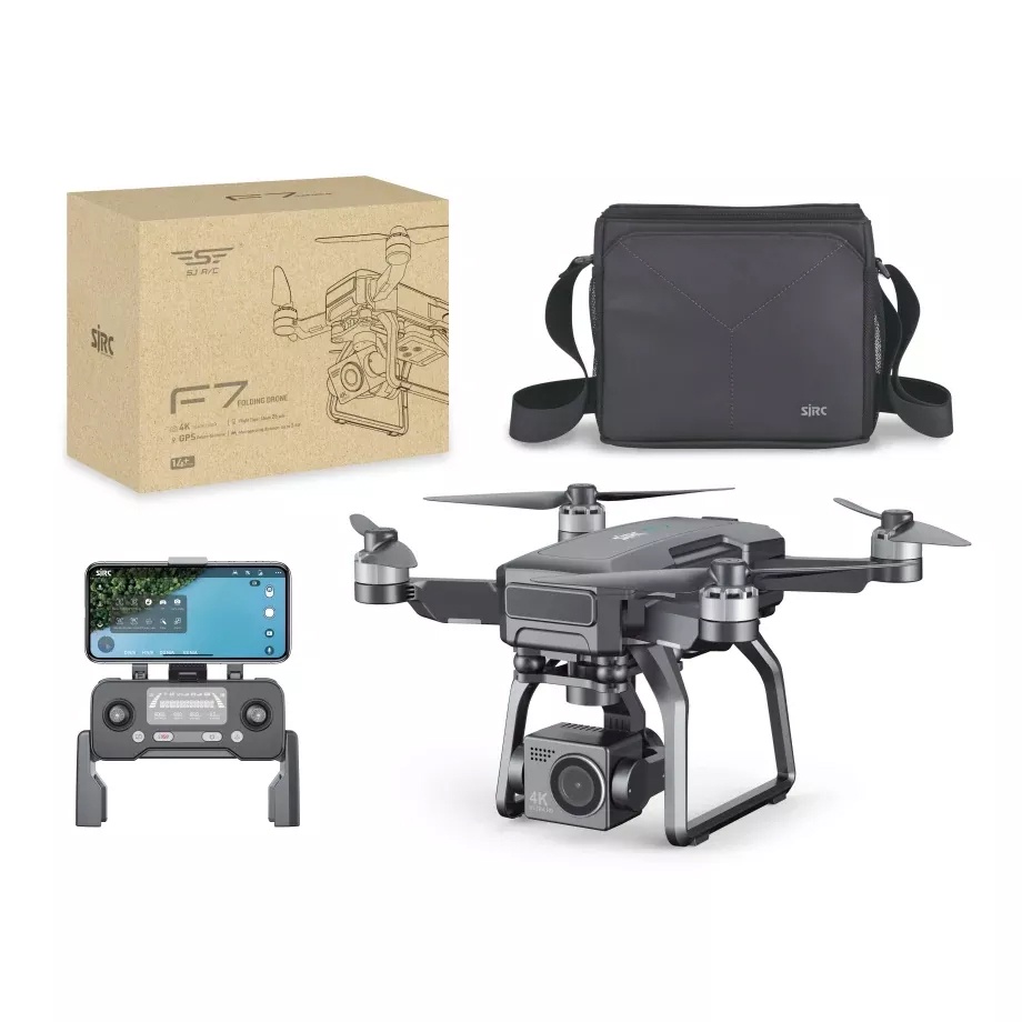 Máy Bay Flycam SJRC F7 4K PRO - Camera 4K Gimbal 3 Trục - Phạm Vi Bay Tối Đa 3Km - Thời gian Điều Khiển 30