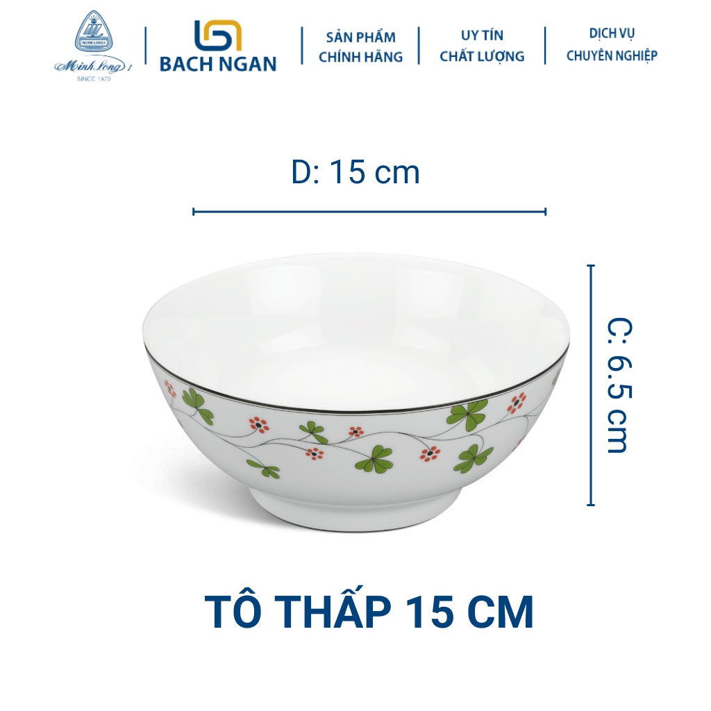 Tô thấp 15 cm Jasmine Hoa May Mắn - Gốm sứ cao cấp Minh Long I