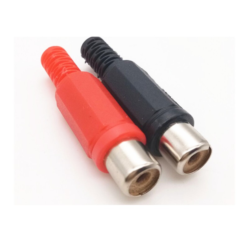 1 cặp Jack RCA hoa sen cái 2 màu đỏ đen