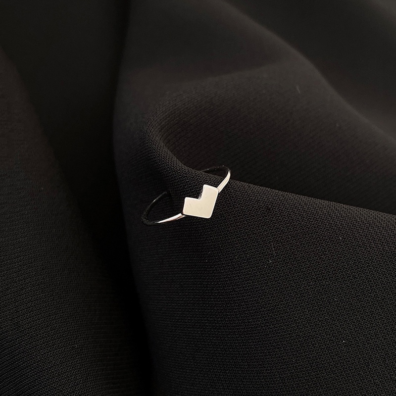 ✨✨Nhẫn 2 Pcs Fashion Heart Silver Finger Ring Simple Hollow Adjustable Party Rings for Women Gorl Jewelry Gift