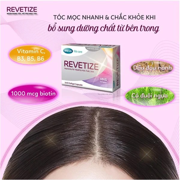 REVETIZE (Hộp 30v) NGĂN RỤNG TÓC, KÍCH THÍCH MỌC TÓC GIÚP DA,MÓNG,TÓC KHOẺ MẠNH{xả lỗ}