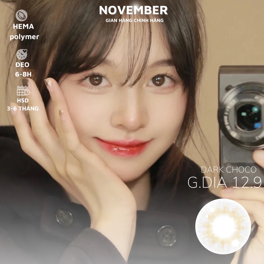 Kính áp tròng màu nâu tối CHOCOPONG DARK CHOCO tự nhiên phù hợp đi học đi làm