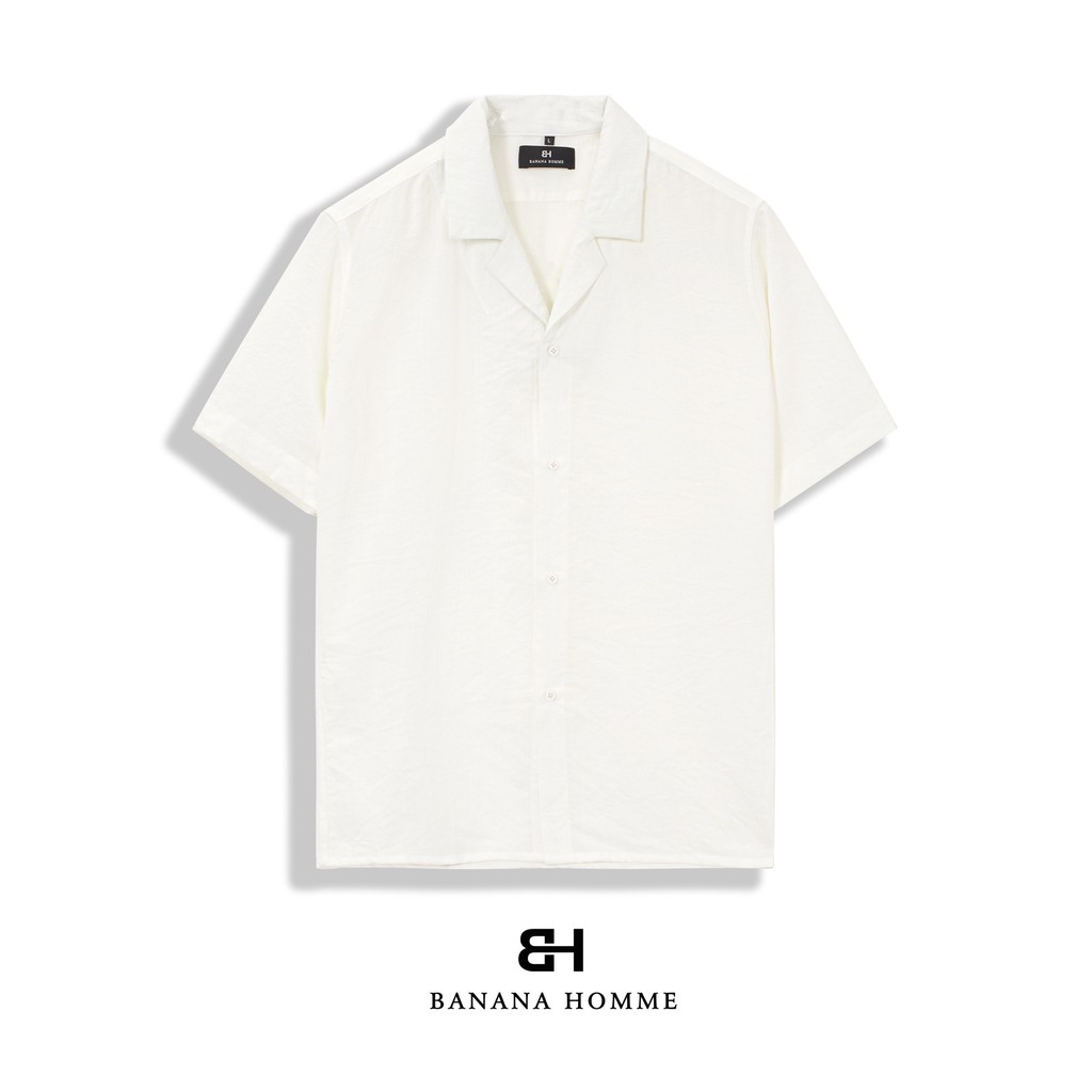 Áo Sơ Mi Nam Trơn Cộc Tay BANANA HOMME Chất vải Linen thoáng mát, không nhăn, Cao Cấp 2021 | BigBuy360 - bigbuy360.vn