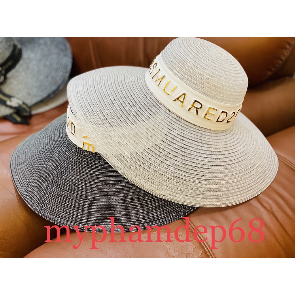 Mũ cói chuông chữ nổi vành to đóng thùng cứng