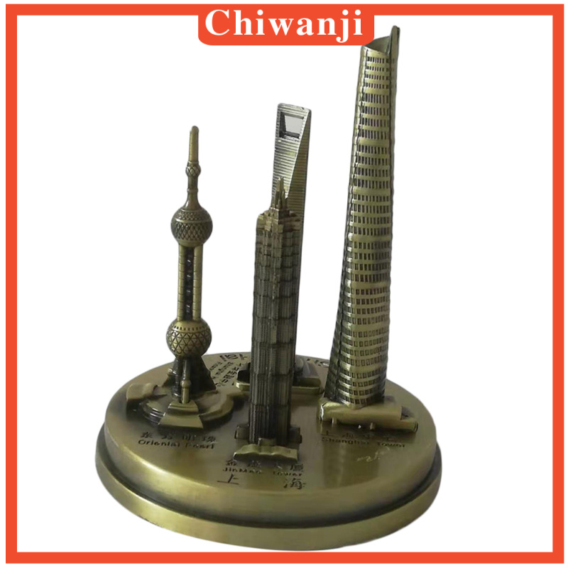 Mô Hình Tòa Nhà Skylines Bằng Kim Loại Màu Đồng 11cm