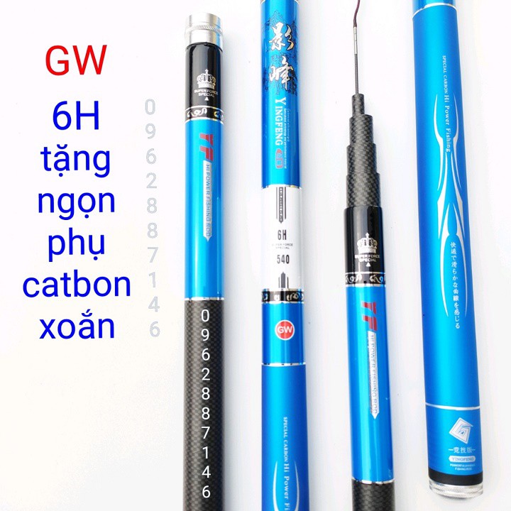 cần câu tay gw 6H tặng ngọn phụ catbon tải cá siêu lớn