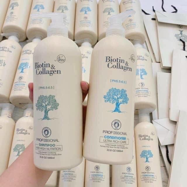 Cặp gội xả Biotin collagen - Dung tích mỗi chai 1000 ml