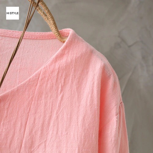 Áo sơ mi Hán Phục Cách Tân lỡ tay form dáng rộng 100% Cotton linen Thời Trang sơ mi freesize