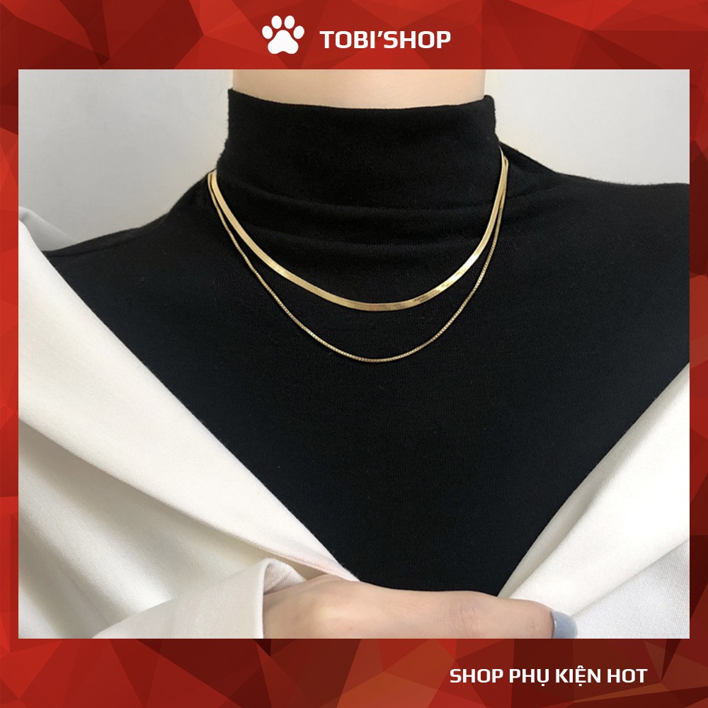 Chocker nữ dây mảnh 02 tầng mạ ánh vàng siêu sang chảnh TB263 - TOBI'SHOP