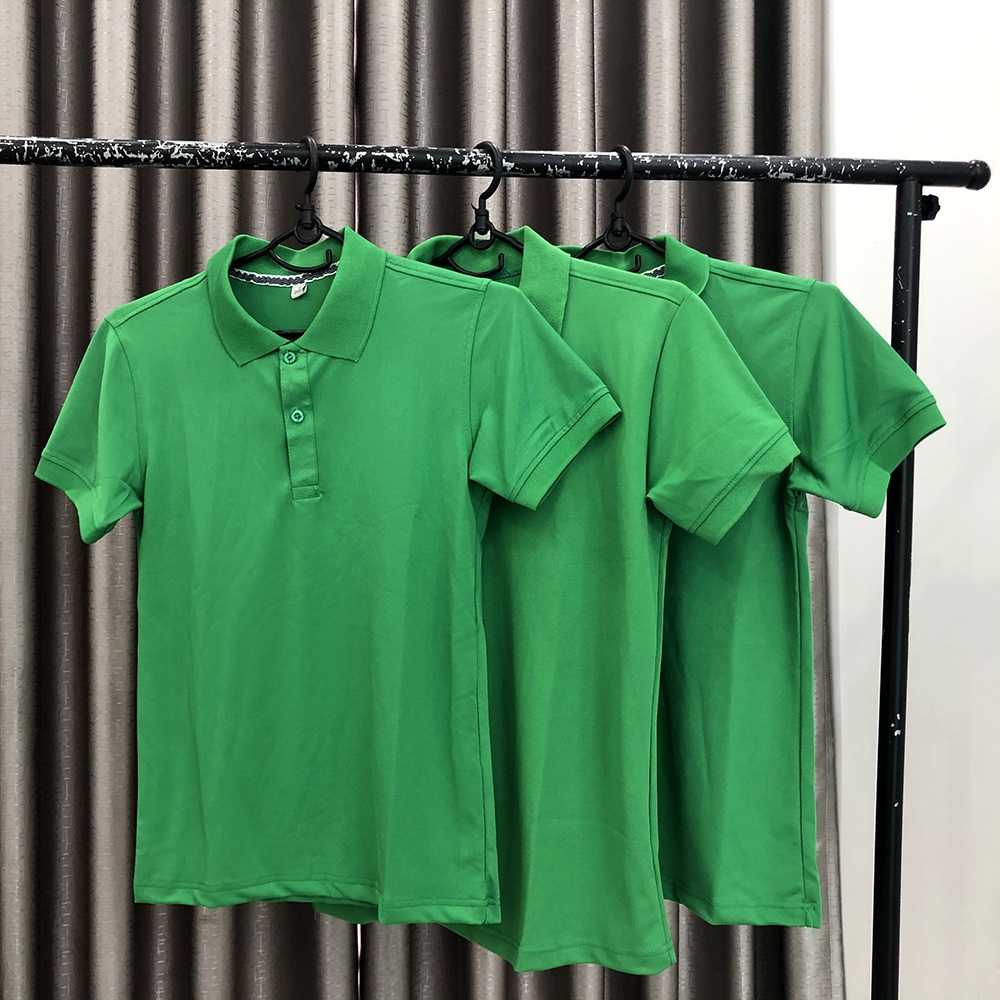 Áo Thun Có Cổ Polo Cá Sấu 4 Chiều Cổ Bẻ Màu Xanh Két - Xanh Lá Phom Xuông Dùng Cho Nam Và Nữ